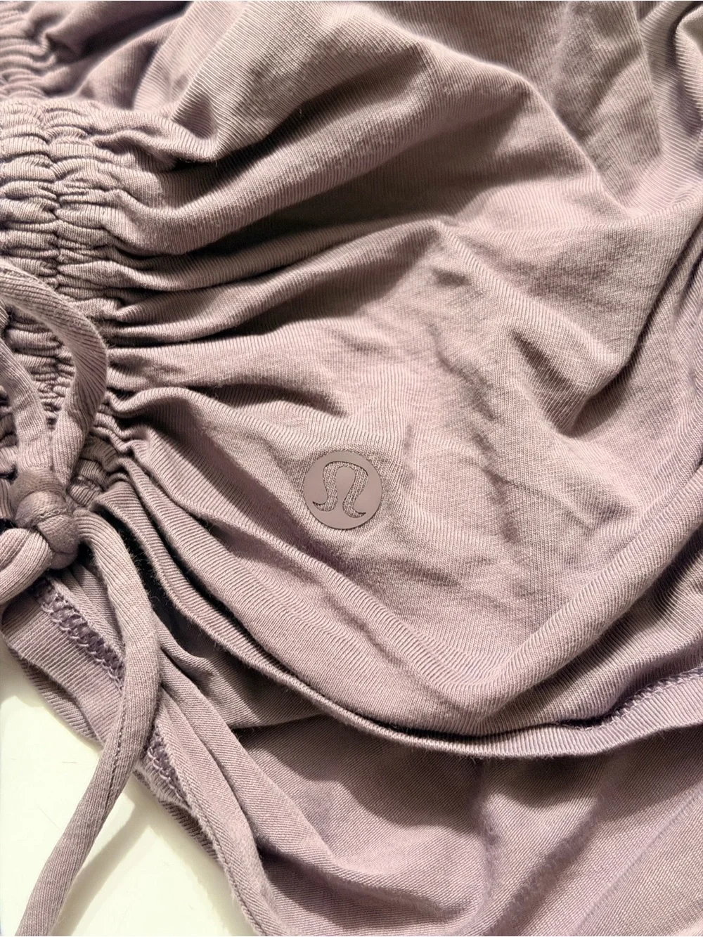Lululemon Womens Dusky Lavender Cinch It Tank Top Side Tie Ruched Sleeveless